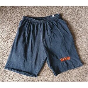 Gaber Shorts Men's Large Embroidered Elastic Waist Navy Blue Vintage 80s